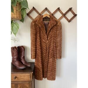 Vintage Early 1900s H Liebes & Co San Francisco Golden Mink Fur Coat Full Length